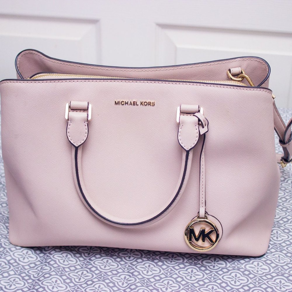 Michael Kors Large Soft Pink Satchel Crossbody Bag